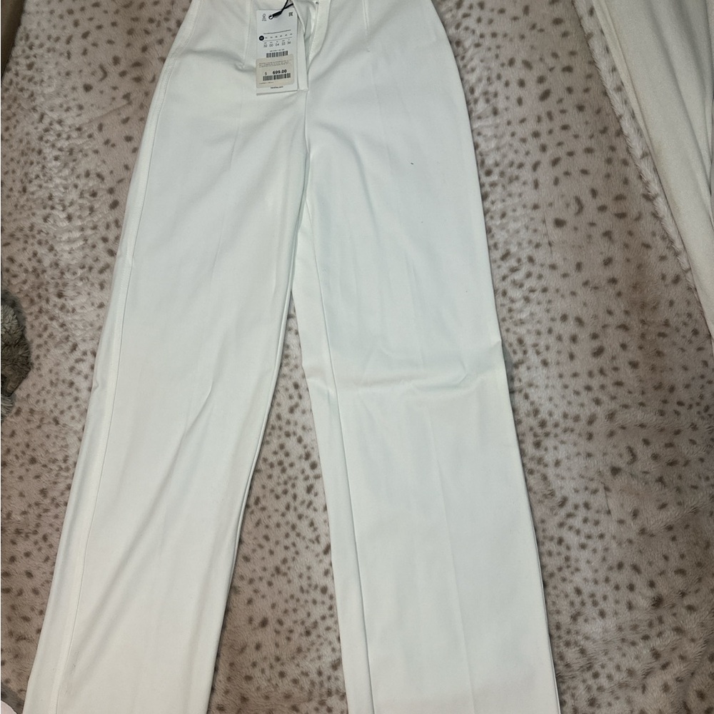 White High-Waisted Pants